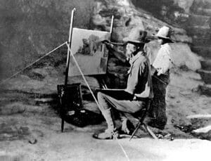 Leigh painting at Snake Plaza