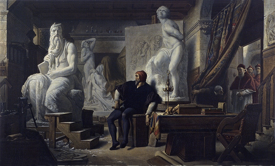 Cabanel, Michelangelo Visited in His Studio by Pope Julius II