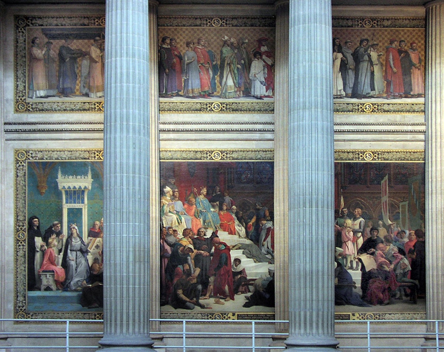 Cabanel, Pantheon, Left three panels